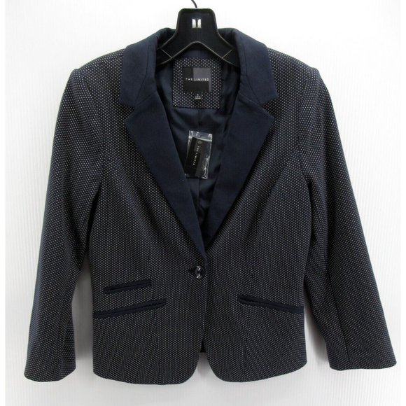 The Limited Jacket Small Blazer Coat Polka Dots Career 1 Button NEW - Picture 1 of 12